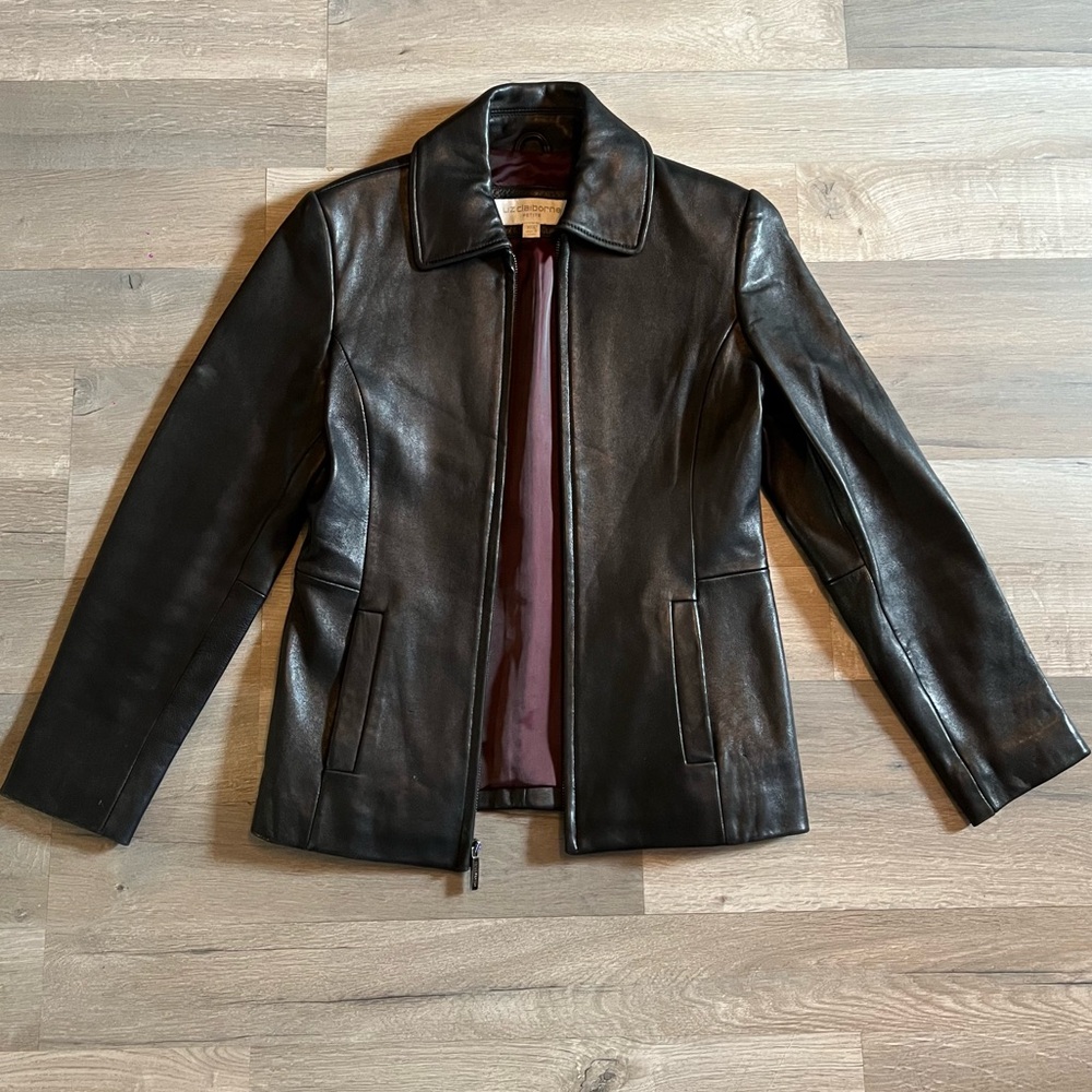 Liz Claiborne Black Leather Jacket